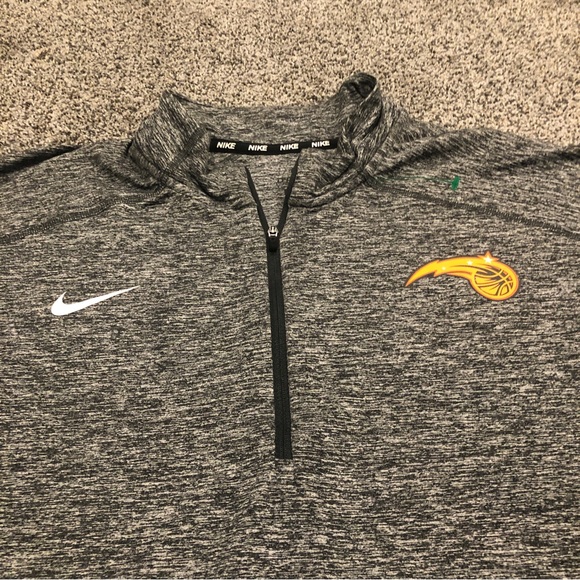 Nike Shirt Mens Large Gray Long Sleeve 1/4 Zip Basketball DriFit - Picture 2 of 9
